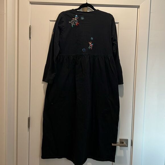 VTG Michael Simon Lite, Maxi Dress With Embroidered Holiday Christmas Do… - Picture 6 of 9